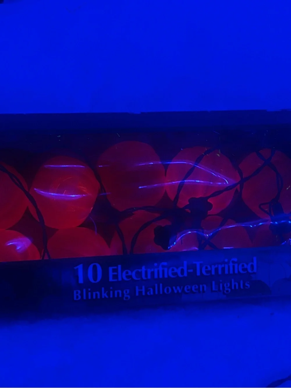 Electrified-Terrified Orange Pumpkin Blinking Halloween Lights